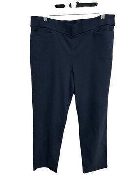 Coral Bay 16S Navy Pull-On Stretch Pants Pockets Minimalist Timeless Style